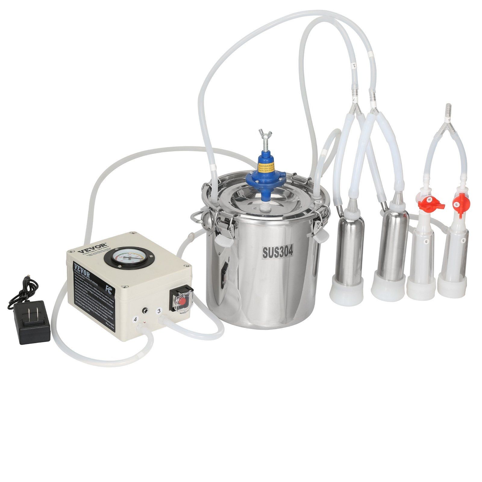 Automatic 6L Goat Milking Machine Electric Vacuum Pulsation 45-50kPa Adjustable