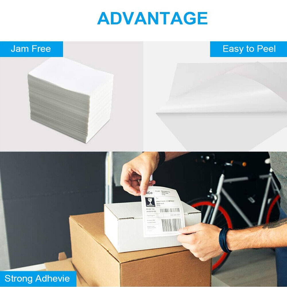 10000x 4″ x 6″ Fanfold Direct Thermal Shipping Labels for Zebra & Rollo Printers