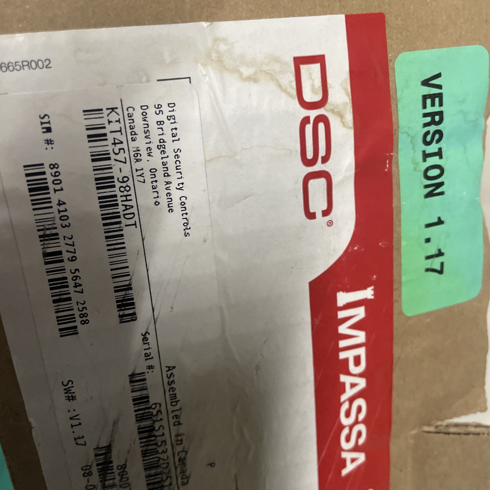 DSC KIT457-98HADT Impassa 2-Way Self Contained Wireless Security System