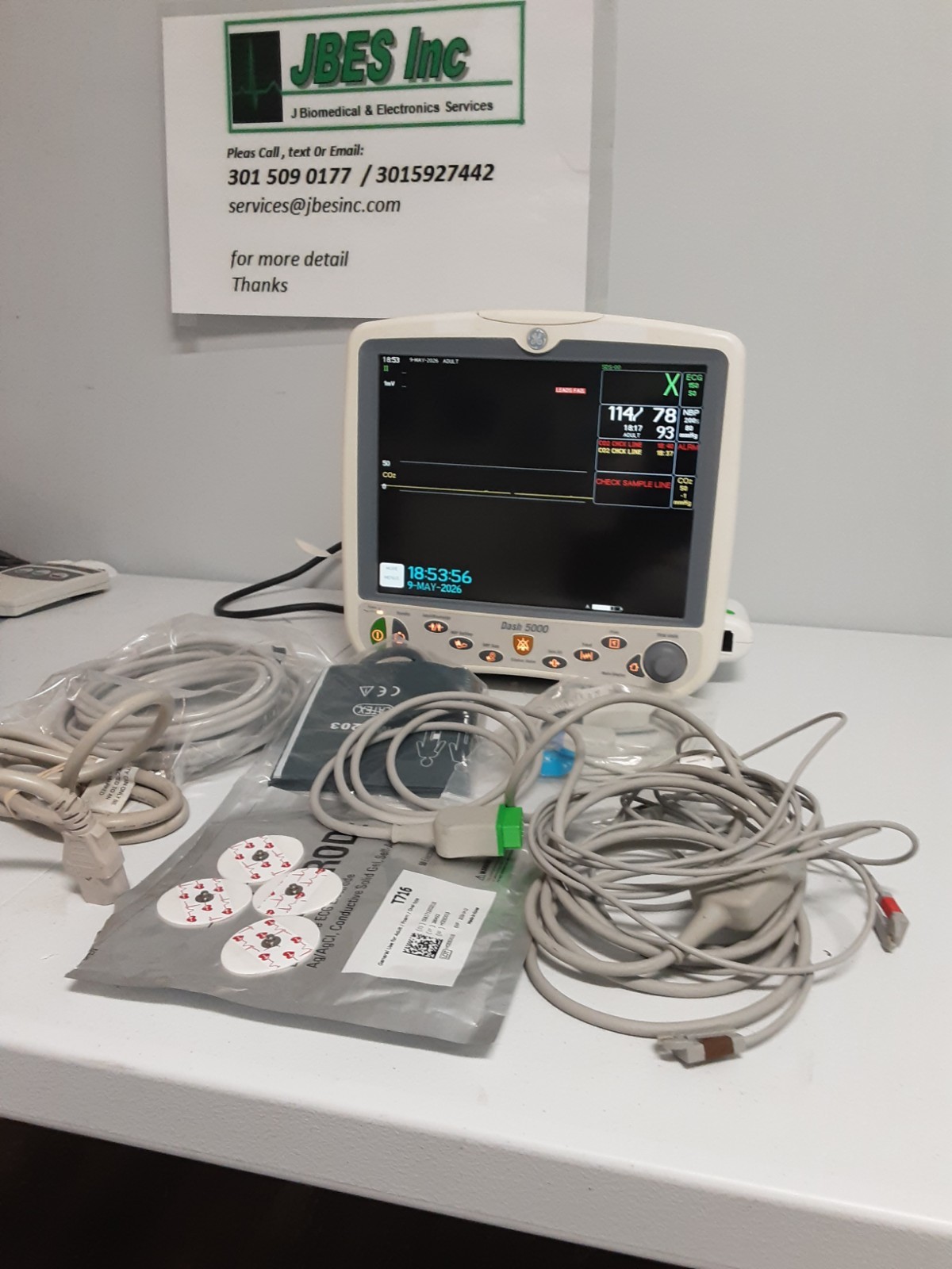 GE Dash 5000 massimo sp02 and soft 7.3 with 4 IBP and Co2 , 90 DAYS FREE RETURN