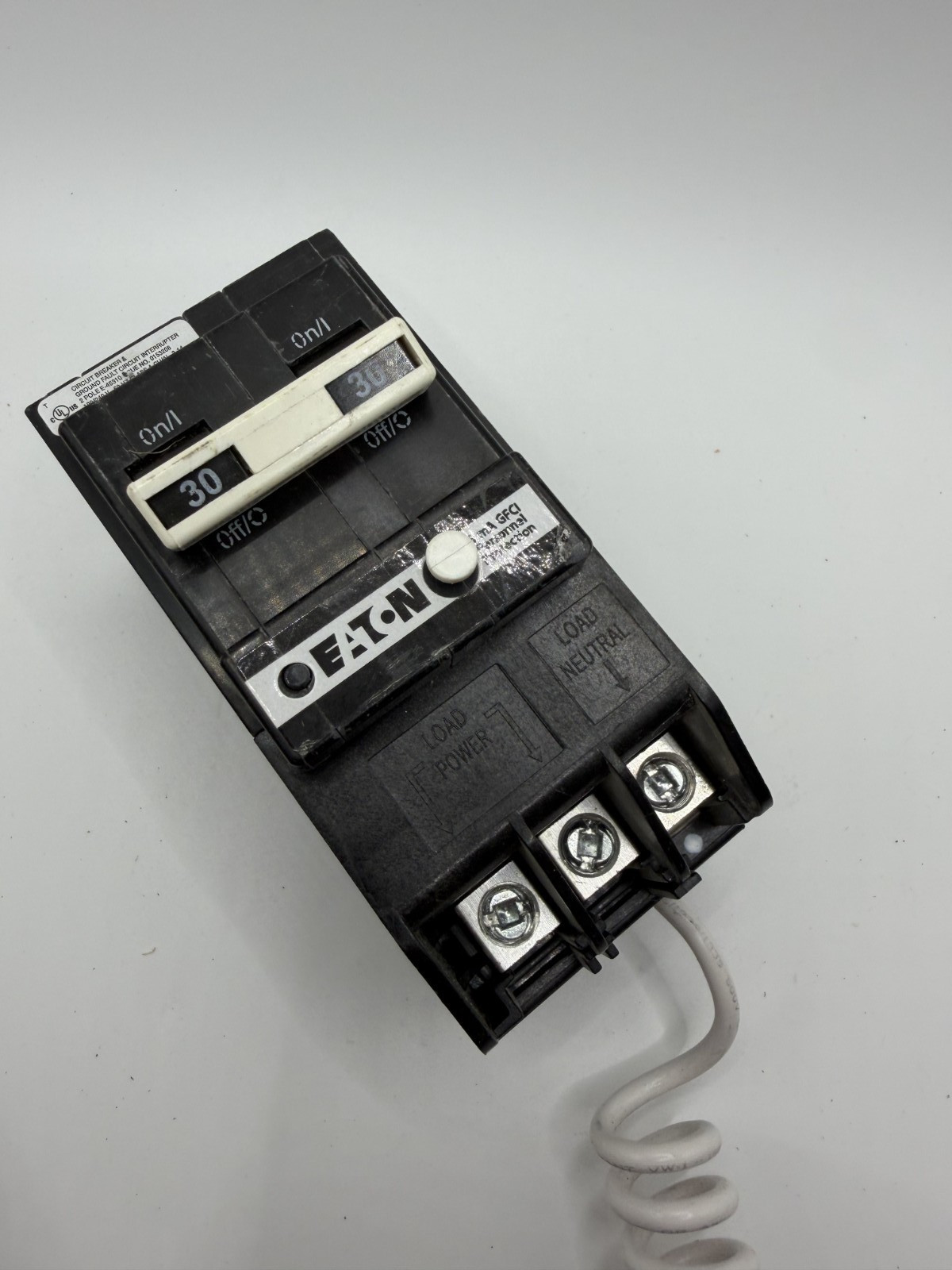 Eaton BRN230GF 30A 240V 2P GFCI Plug-in Circuit Breaker – tested