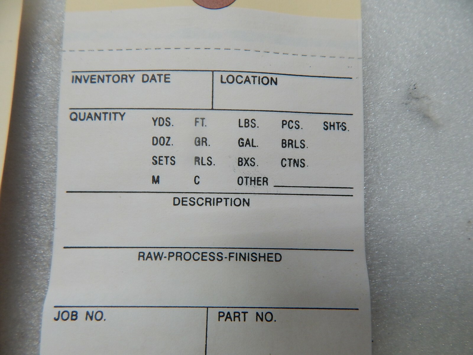 Inventory Tags 2 Part Carbonless # 8 500 2-part tag 6 1/4″ x 3 1/8″ IN1190MN-10