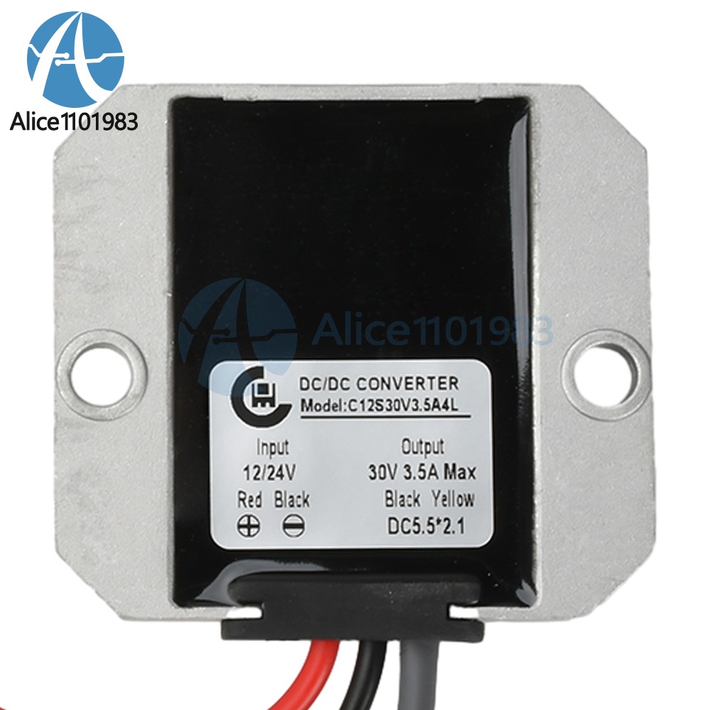DC 12V24V to DC 30V 3.5A Power Cord Converter Boost Conversion Module Waterproof