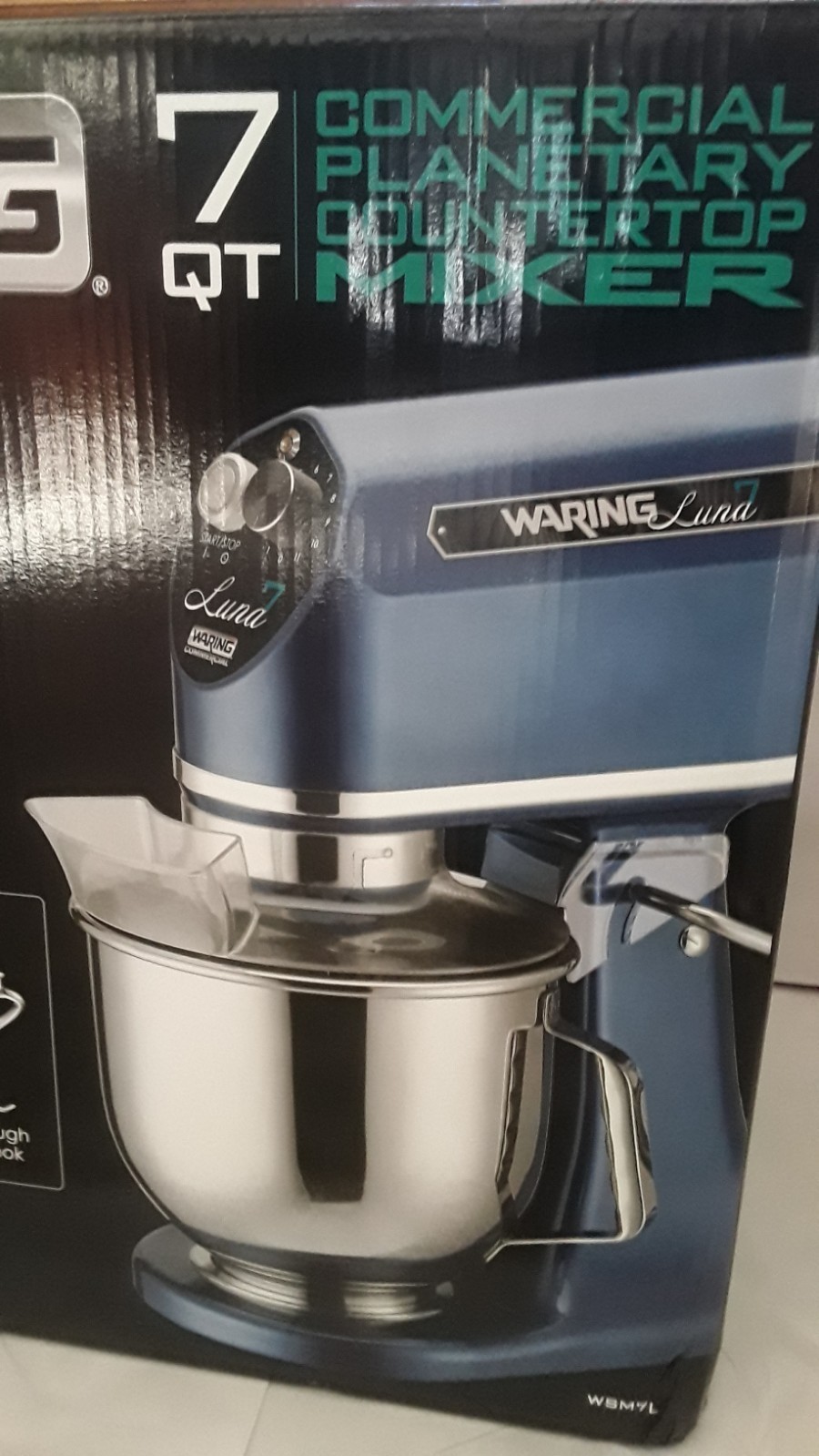 Brand New! WARING WSM7L Commercial Luna Planetary Countertop 7Qt Stand Mixer