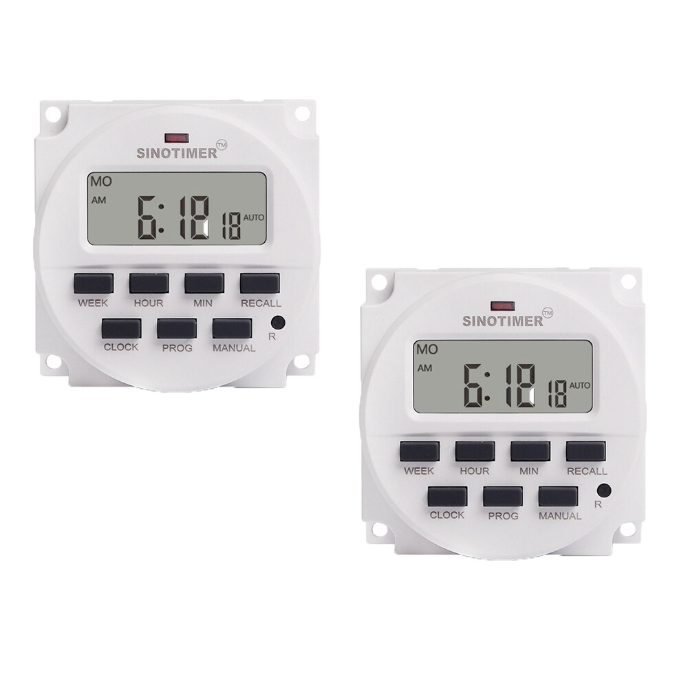 12v Dc Sinotimer Display Tm618h-2 Lcd Digital Timer Programmable Time Switch 2X