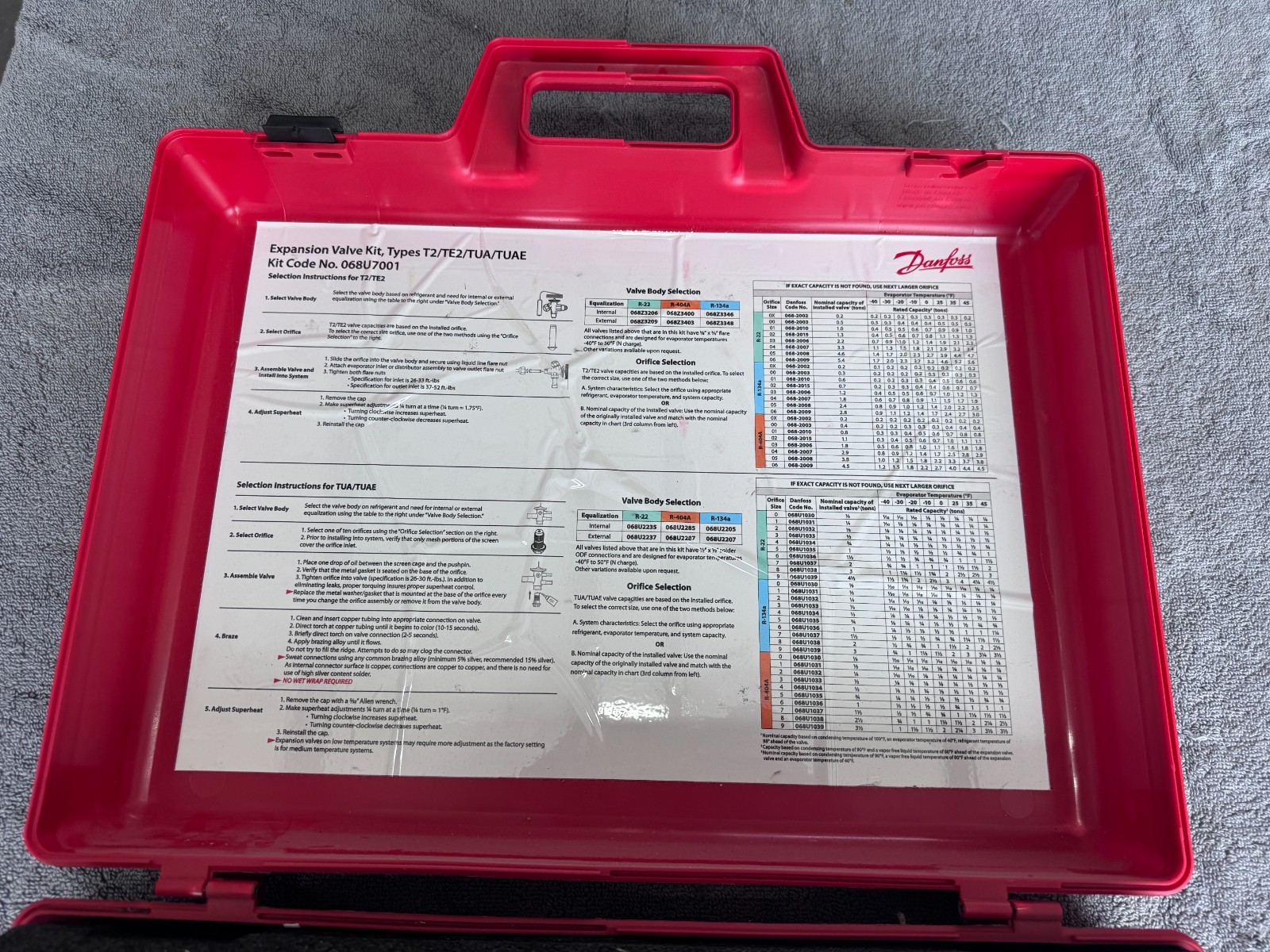 Unused – Danfoss 068U7001 Maximizer Sweat and Flare Kit Types T2/TE2/TUA/TUAE