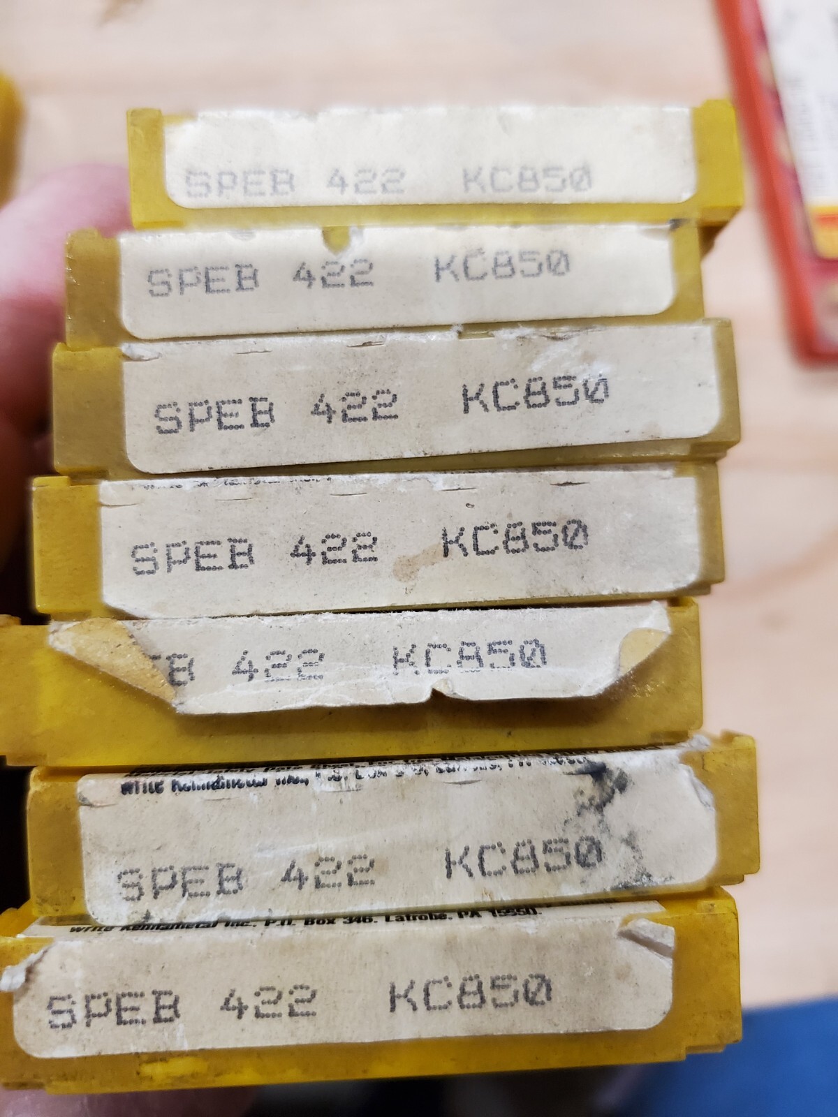NEW Old Stock 10PCS. KENNAMETAL SPEB 422T GRADE: KC850 CARBIDE INSERTS
