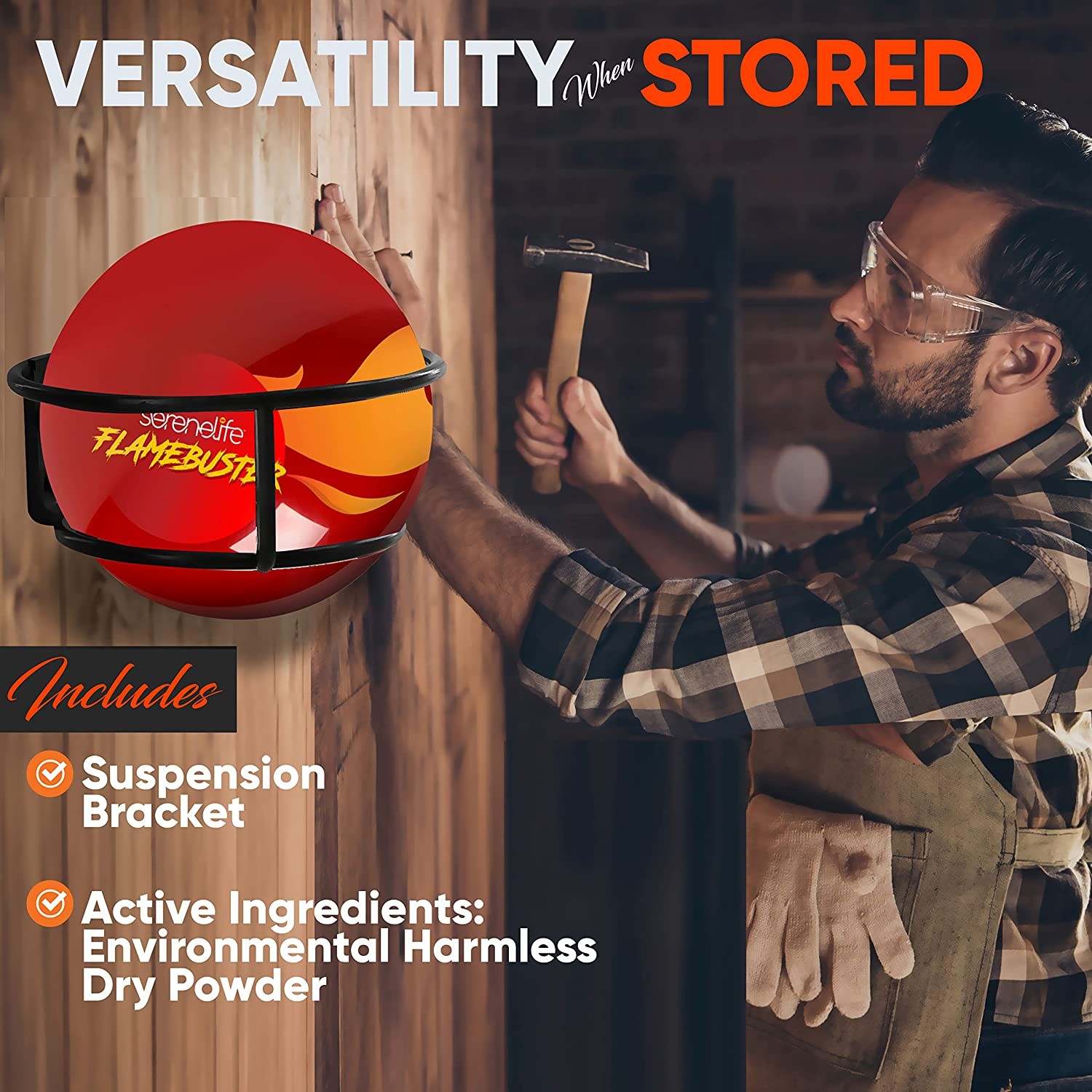SereneLife SLFI13B Automatic Fire Ball Extinguisher