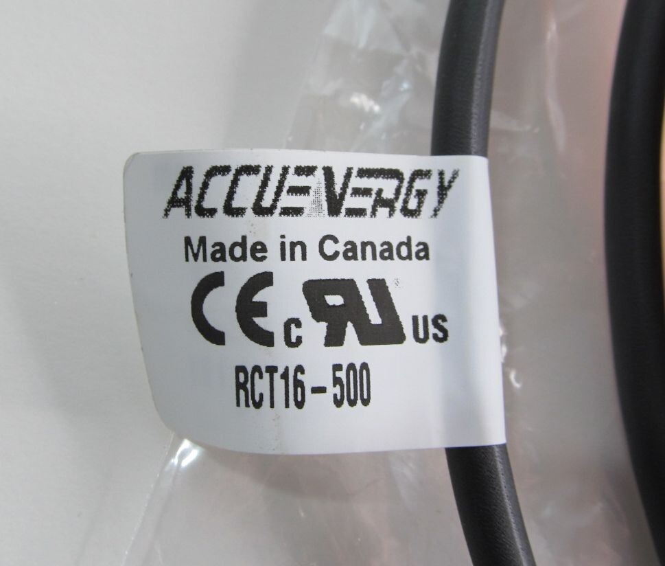 NEW ACCUENERGY RCT16-500 FLEXIBLE ROGOWSKI 16″ CURRENT TRANSFORMER 500A 85″ LEAD