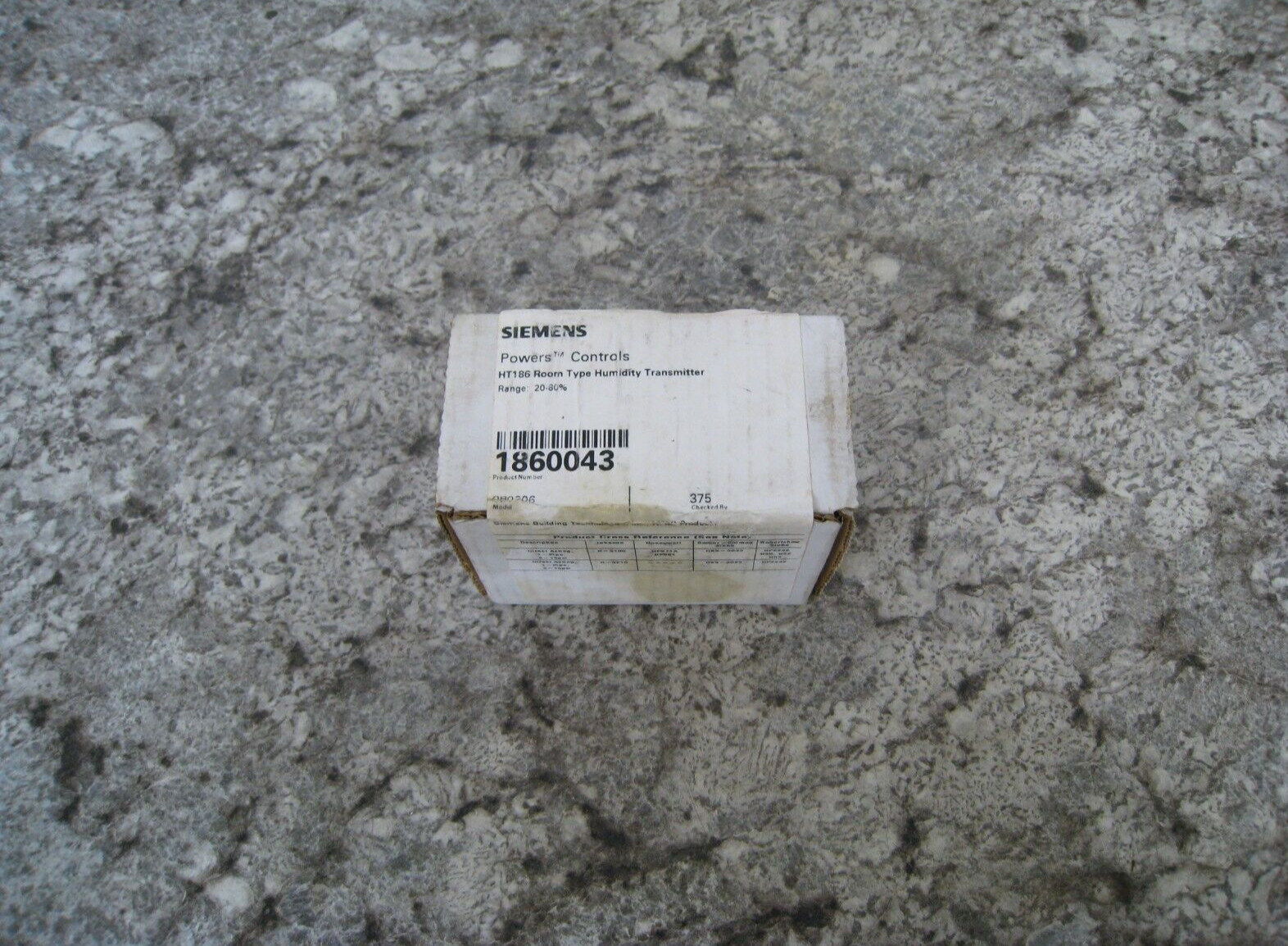 New Siemens Powers Controls 186-0043 HT186 20-80% RH Room Humidity Transmitter