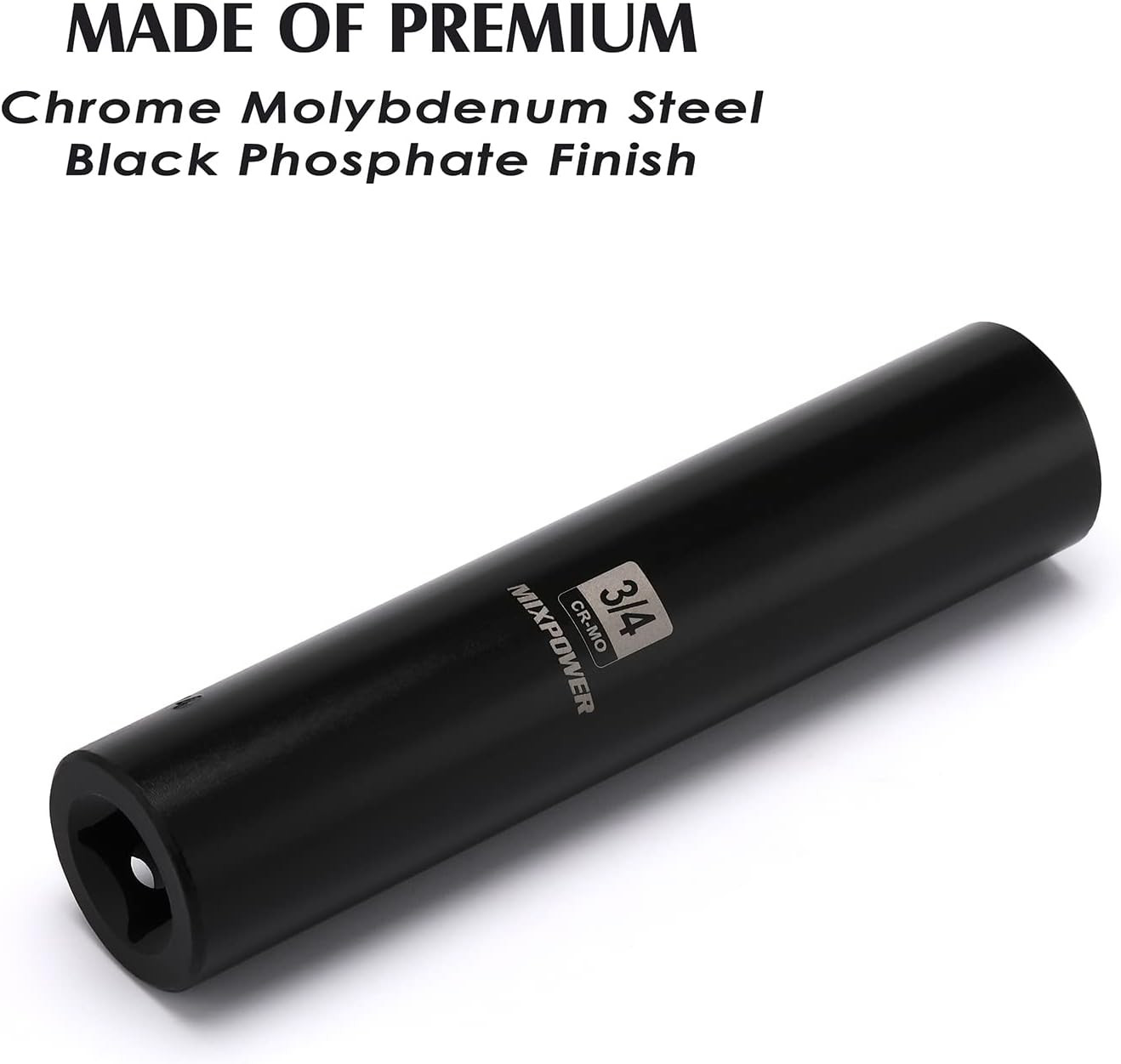 1/2″ Dr. X 3/4-Inch Extra Long Deep, 6 Point Impact Socket, Cr-Mo Alloy Steel