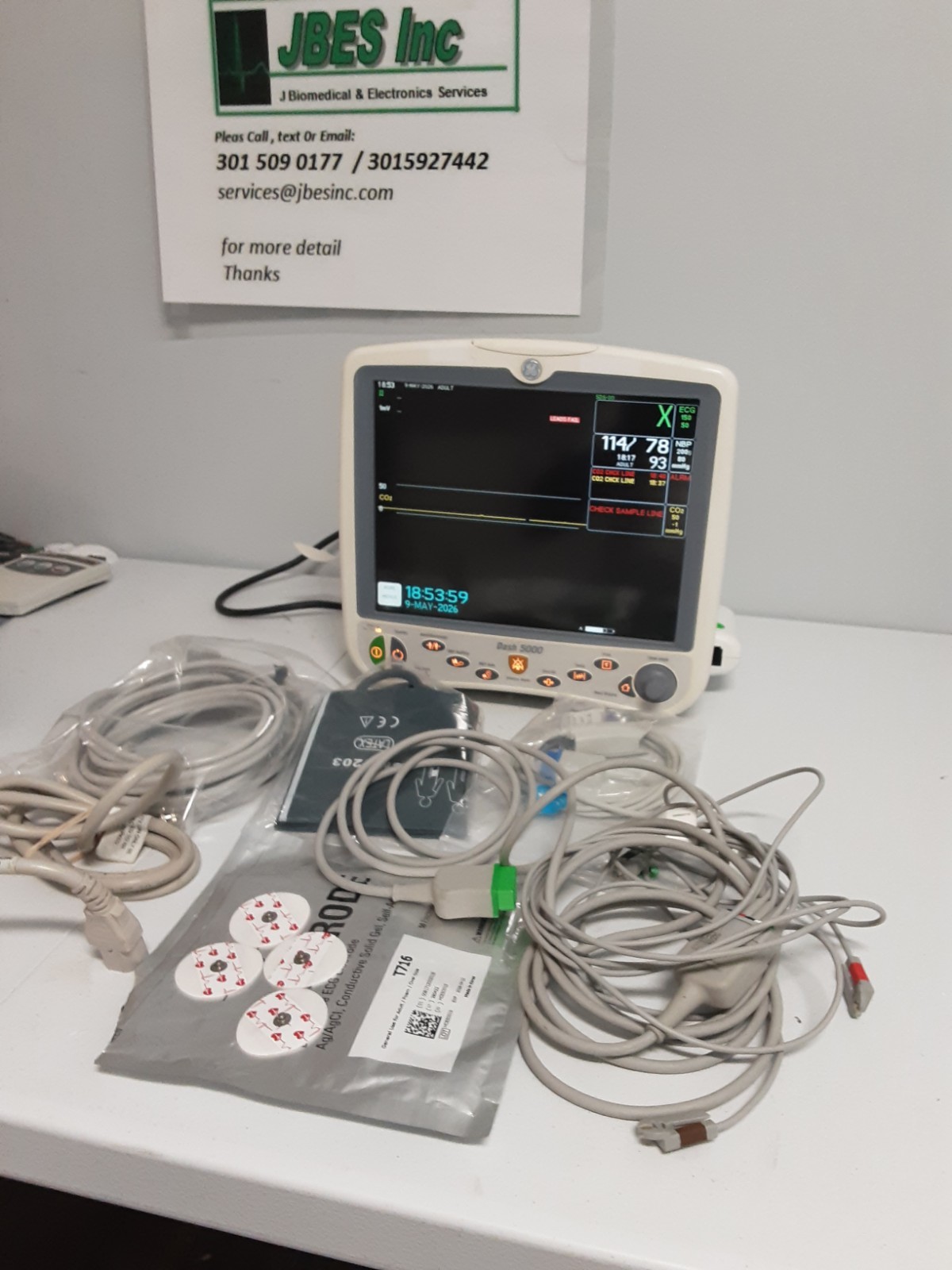 GE Dash 5000 massimo sp02 and soft 7.3 with 4 IBP and Co2 , 90 DAYS FREE RETURN