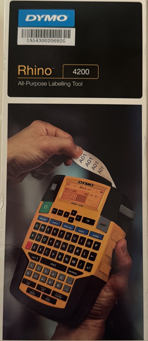 DYMO Rhino 4200 Industrial Label Maker Handheld – Hot Keys, Heavy-Duty Labeling