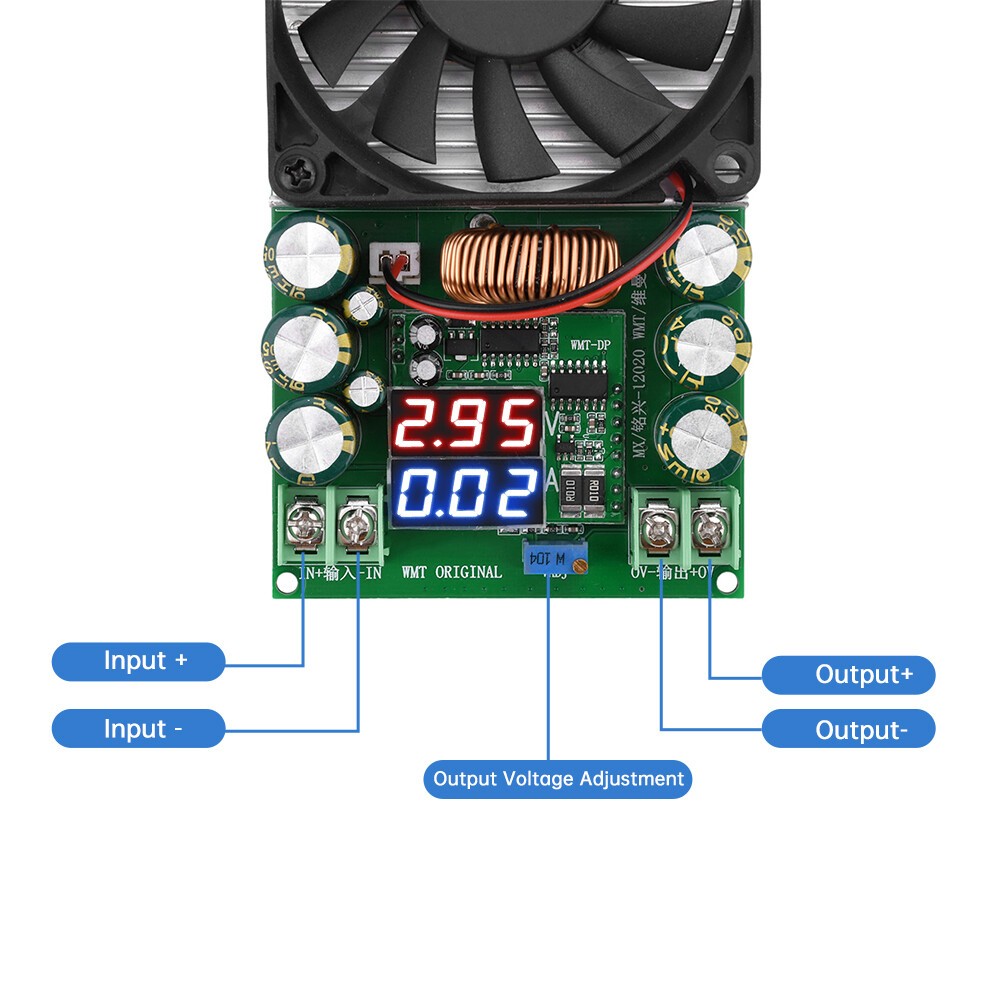 600W 30A DC-DC Step Down Module CV CC Adjustable Buck Converter 84-120V