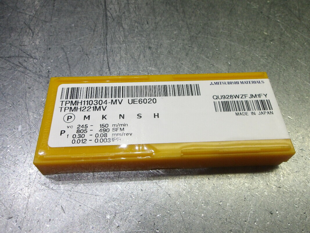 Mitsubishi Carbide Inserts QTY10 TPMH221MV/TPMH110304-MV UE6020 (LOC586)