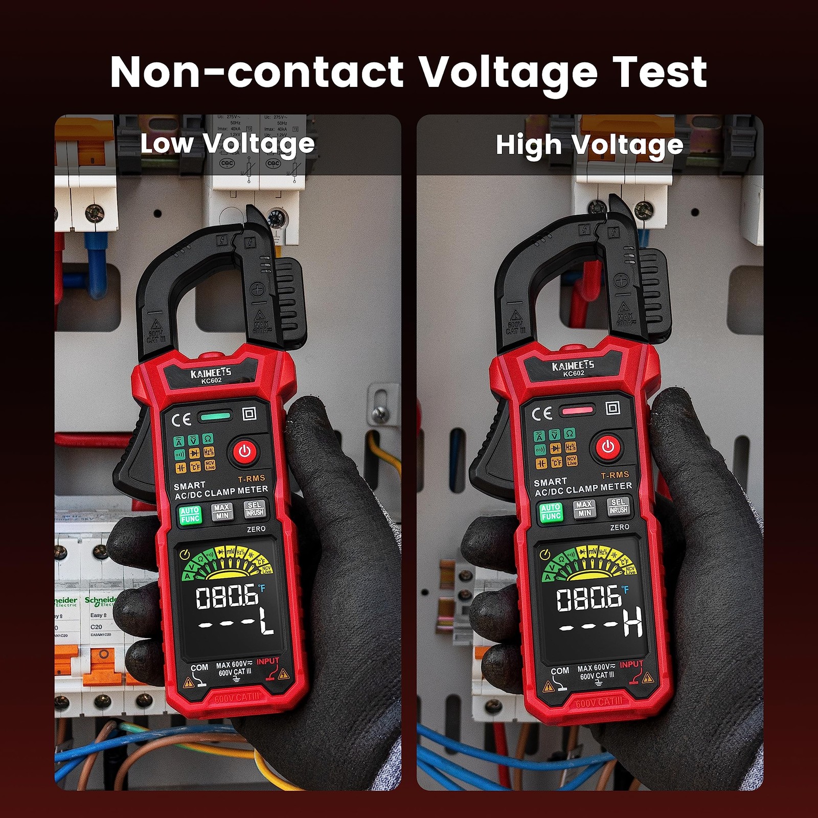 Smart Digital Clamp Meter with HD Screen, Inrush Current & Auto-Ranging