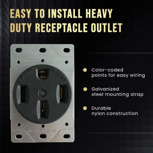 NEMA 14-50R 50 Amp Range Receptacle Flush Mount
