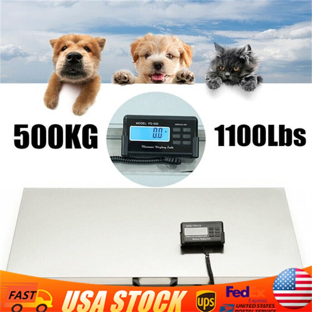 1100 LBS Digital Livestock Vet Scale Heavy Duty LCD Veterinary Hog Pet Dog Scale