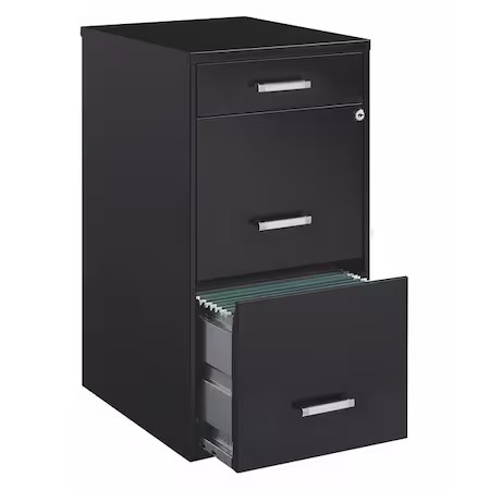 Space Solutions 20990 14.25 In W 3 Drawer Soho Vertical, Black