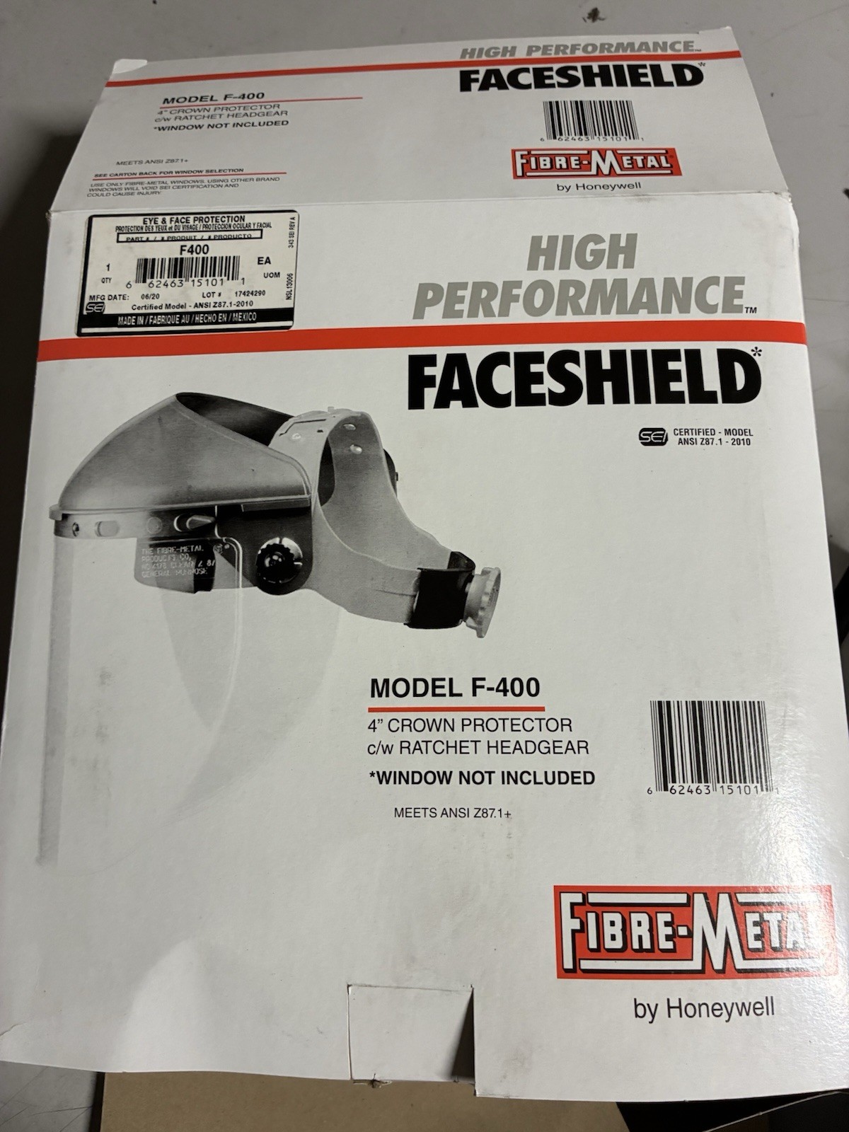 Fibre-Metal Face Shield F-400