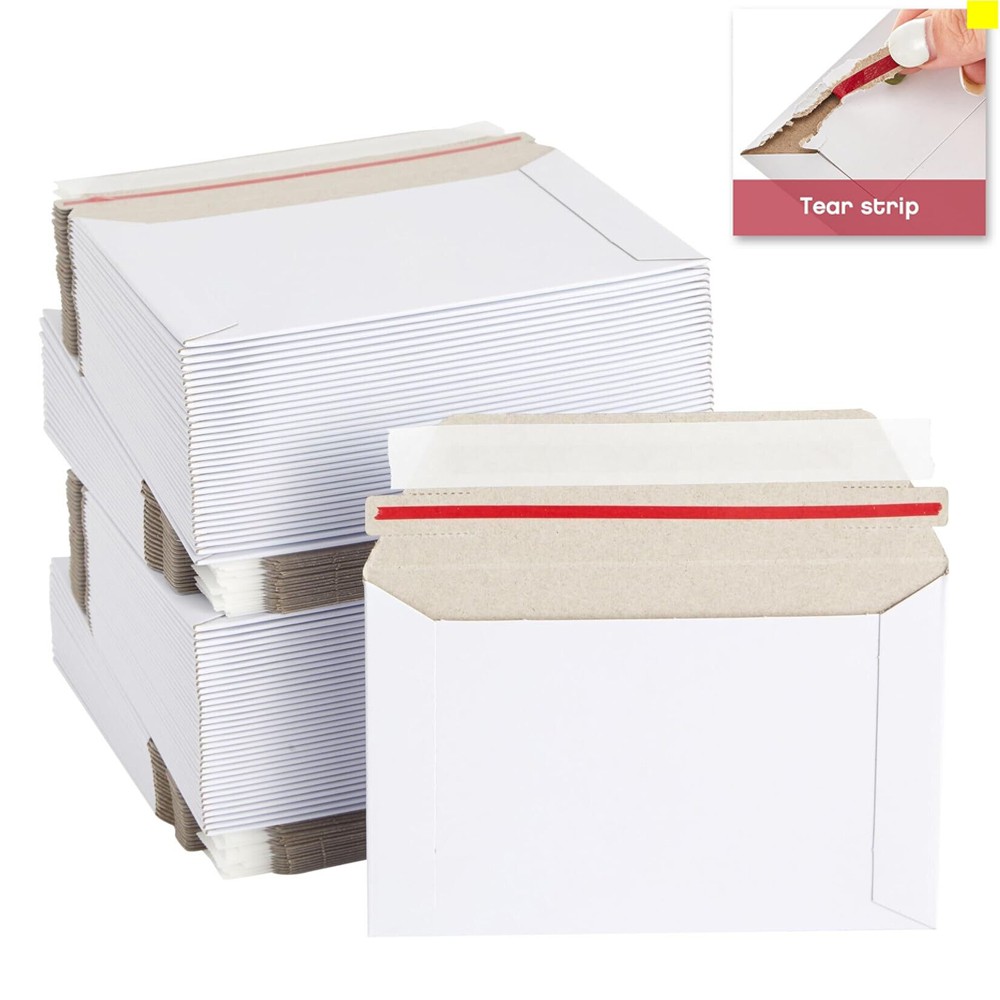 6.5″ x 4.5″ Rigid Photo Mailers Envelopes Cardboard Flat Document Self Sealing
