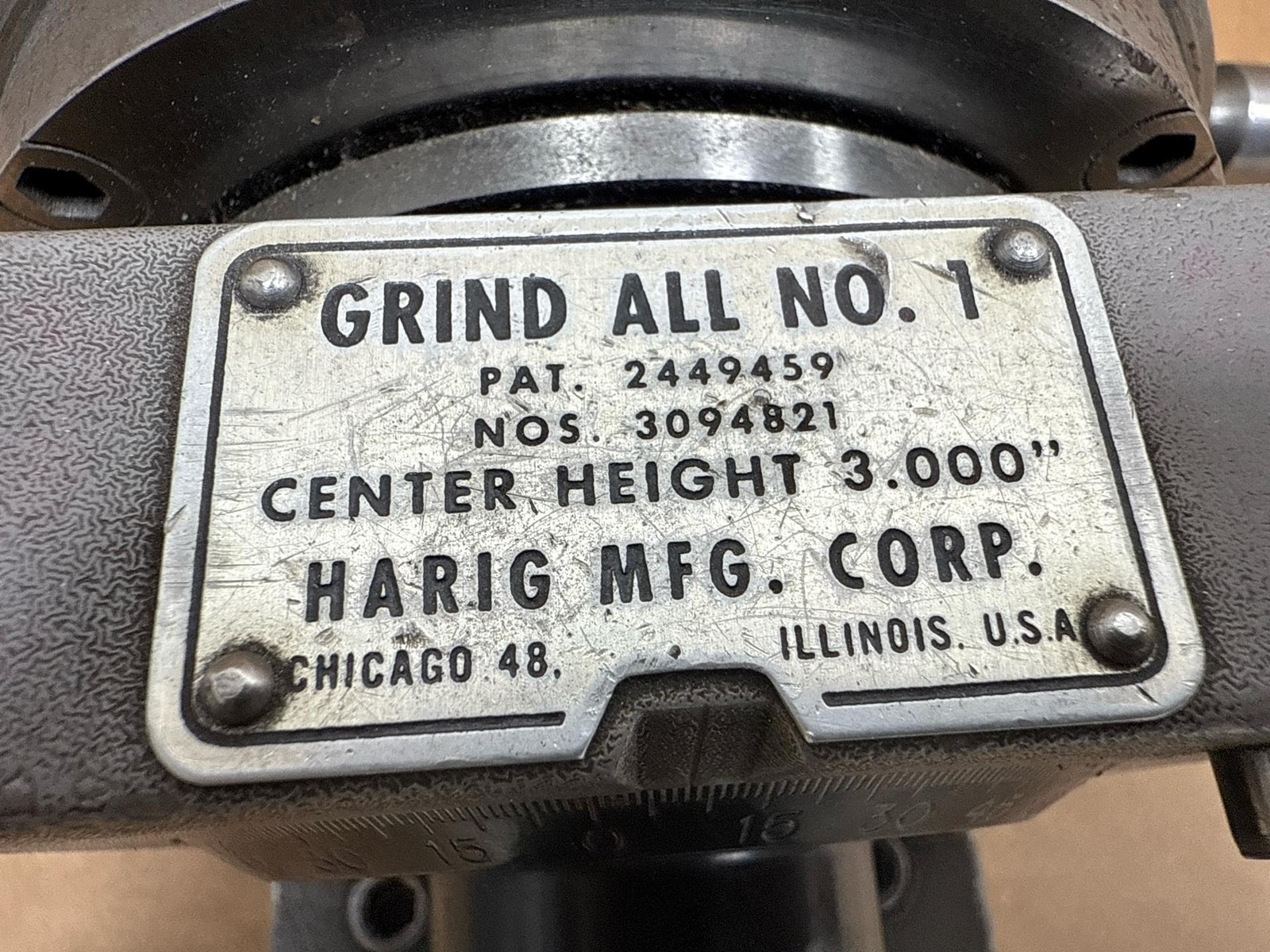 HARIG Grind-All No.1 w/Mitutoyo 5″ Permanent Magnetic Chuck & Base 3.000″