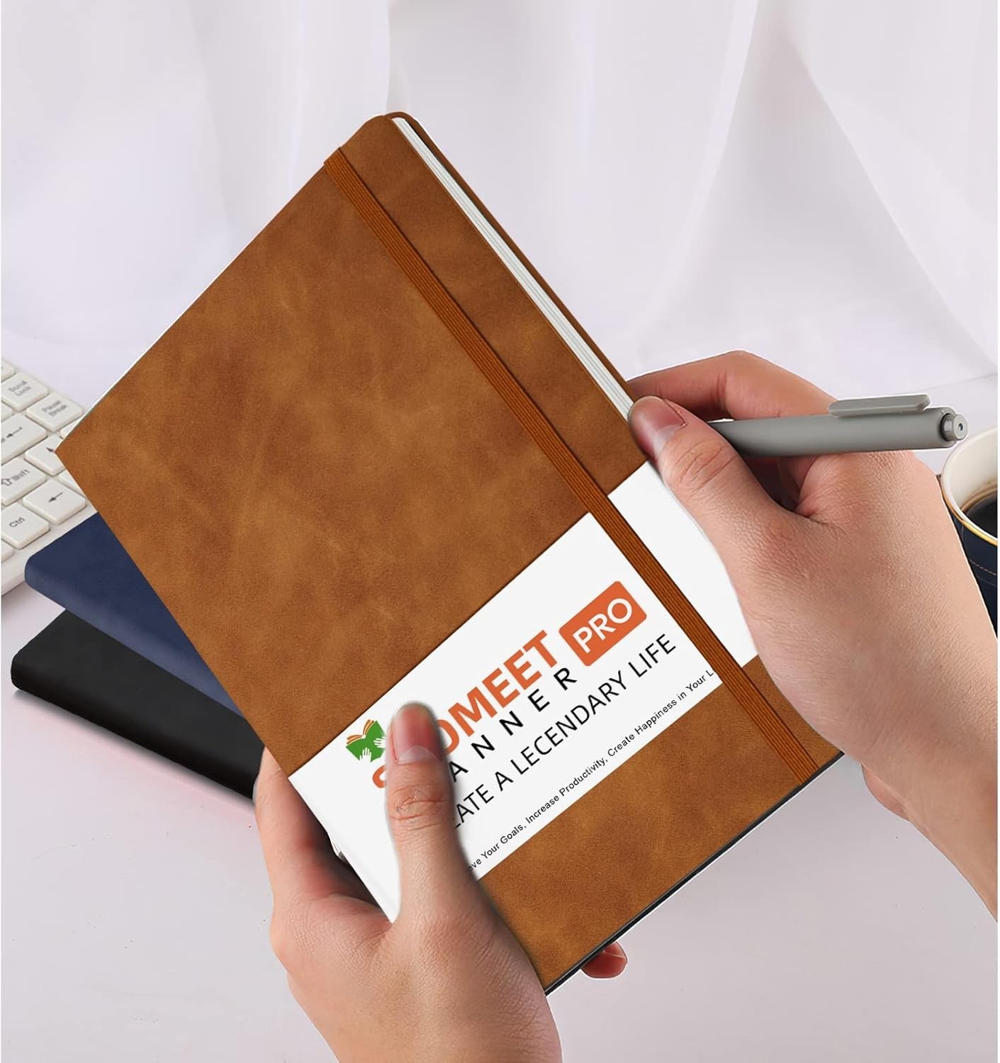 200-Page Leather Notebook – College Ruled A5 Journal for Everyday Use