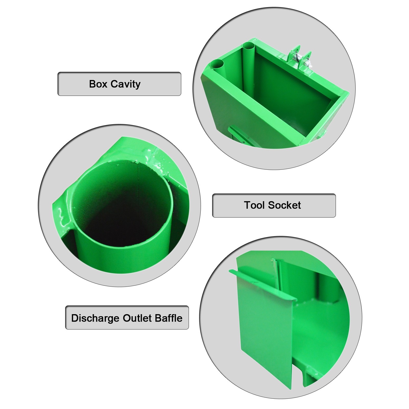 3-Point Suspended Weight Box (800lb / 363kg Capacity, 150L， Category 1 Tractor)