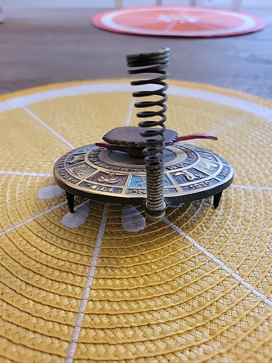 Vintage Metal Zodiac Calendar Desk Decor Made in Israel