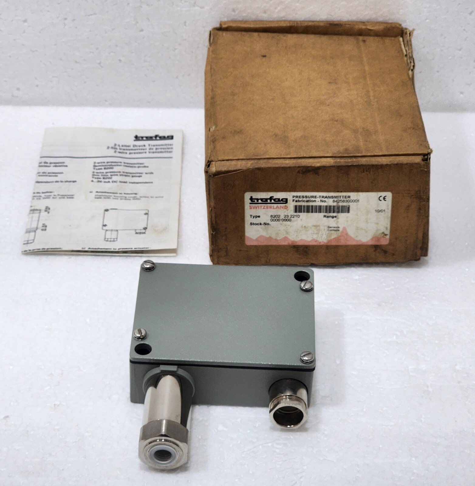 TRAFAG 8202.23.2210 PRESSURE TRANSMITTER -1 to 2 BAR 4-20mA 12-34VDC