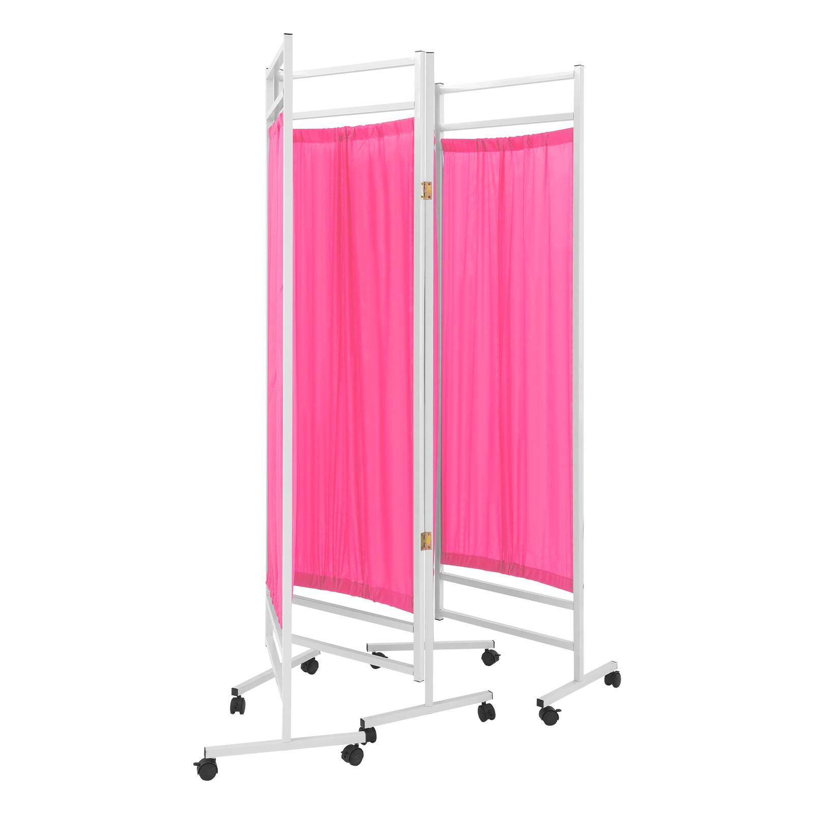 4 Panels Foldable Medical Room Divider Portable Medical Privacy Screen Pink