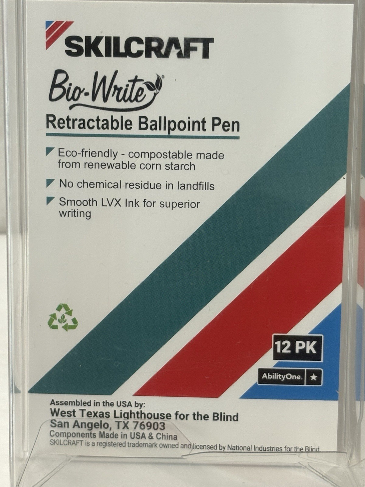New Skilcraft Retractable Ballpoint Pens 12-PACK Black Ink Medium Point