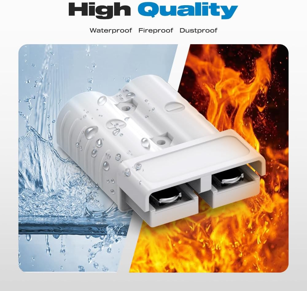 350A Anderson Style Battery Connector 2/0AWG 600V Quick Disconnect 2 Pack