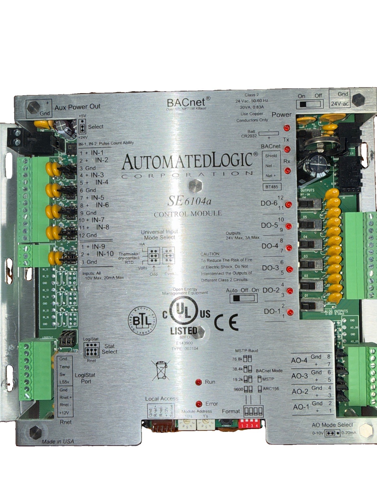 Automated Logic SE6104 BACnet Control Module Complete, Working Lot Of 2