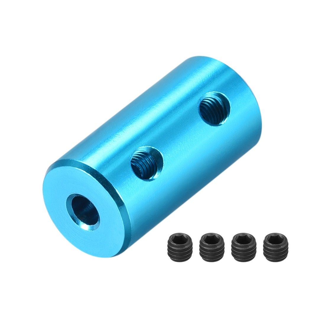 2mm to 3mm Bore Rigid Coupling 20mm Length 10mm Diameter Light Blue