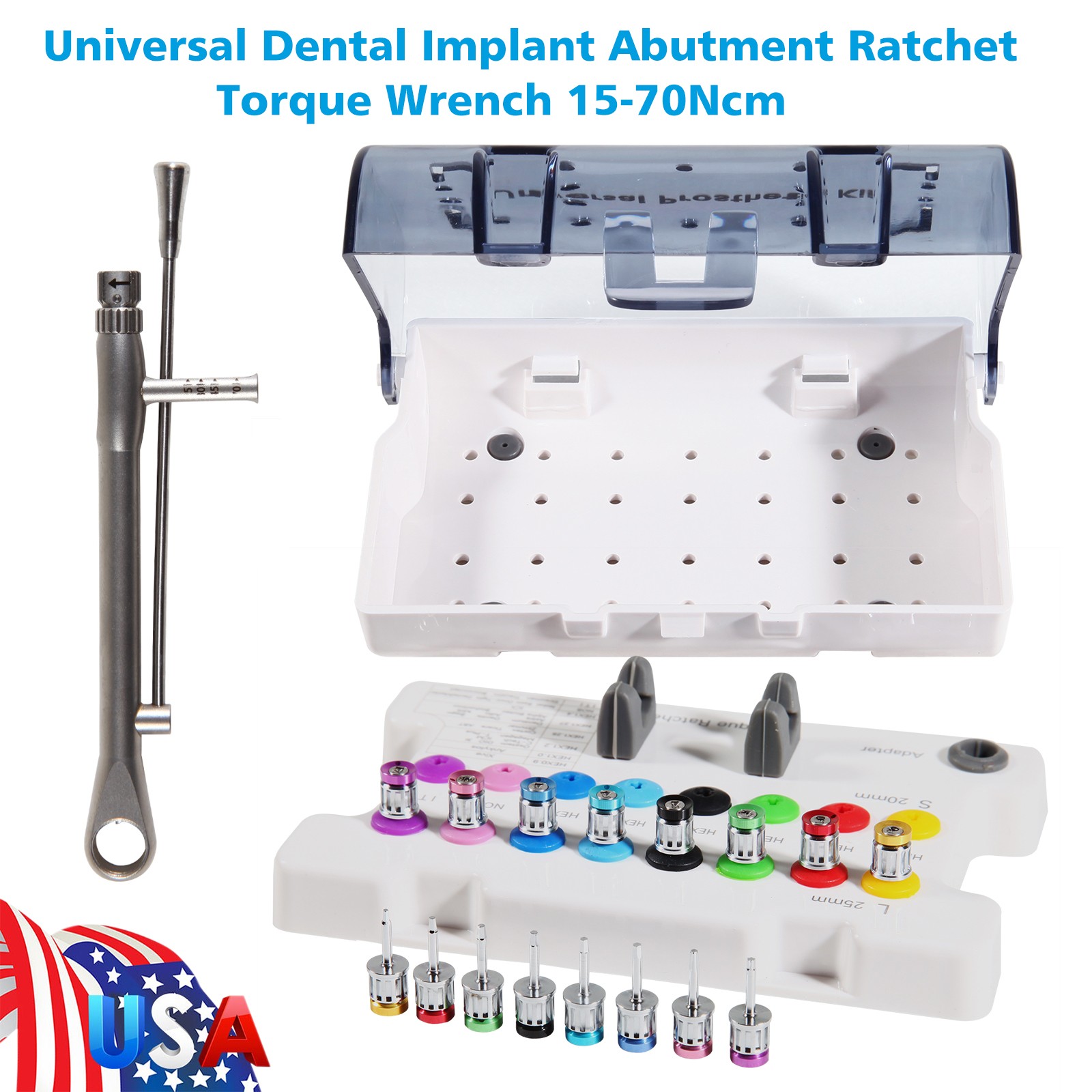 Dental Universal Implant Kit Driver Abutment Hand Hex Screw driver Long+Short