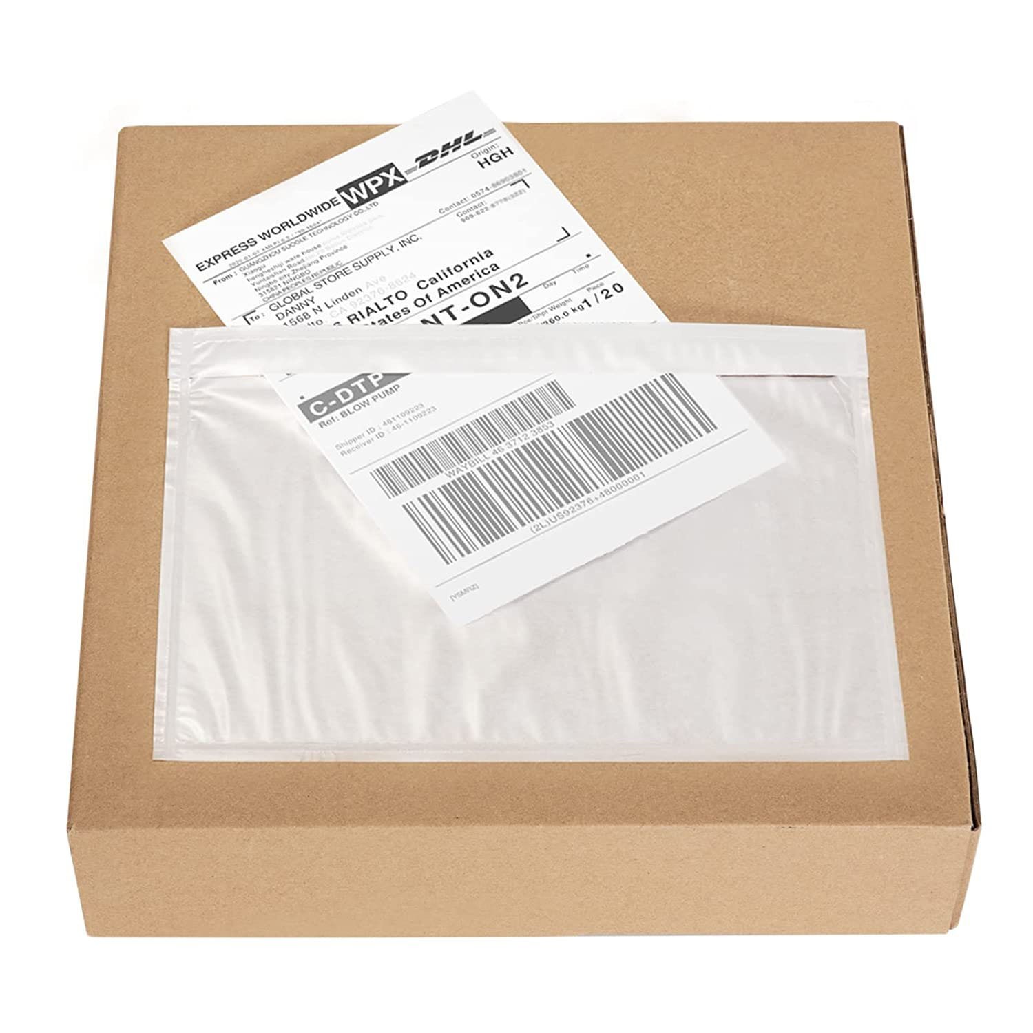 Shipping Label Sleeves Clear Self-Adhesive Packing Slip Pouches Envelope