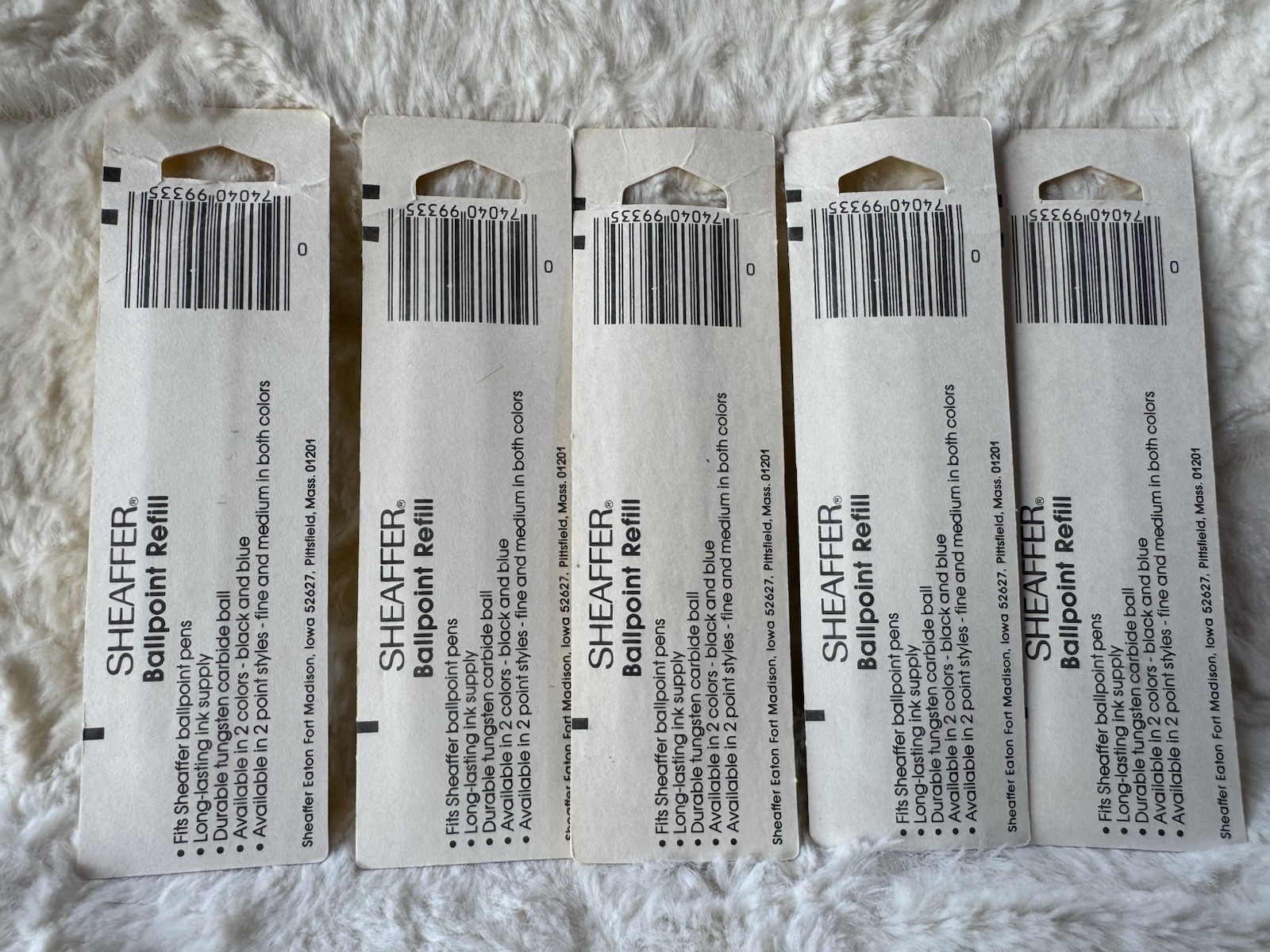 Vintage Sheaffer Ballpoint Pen Refill Black Medium Point Ink Sealed Lot Of 5 NOS