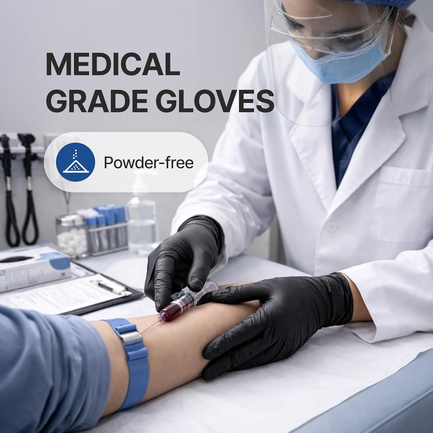 4 Mil Black Vinyl Gloves – Disposable, Food Safe, 100 Count, Medium Size