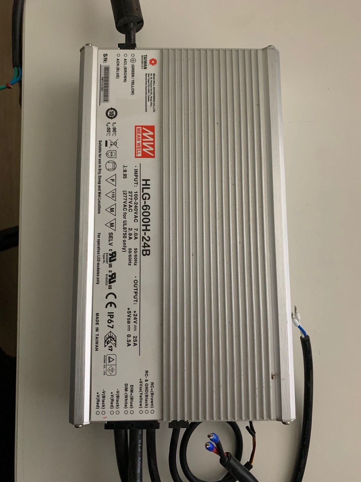 1Pcs Used MW HLG-600H-24B 600W 24V25A