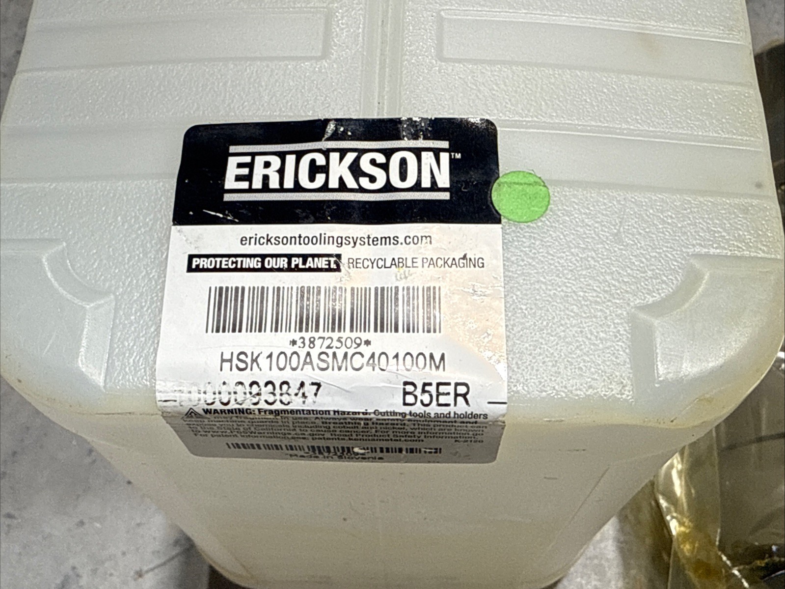 Erickson Shell Mill Holder Hsk100asmc40100m Hsk100a,40.00Mm New