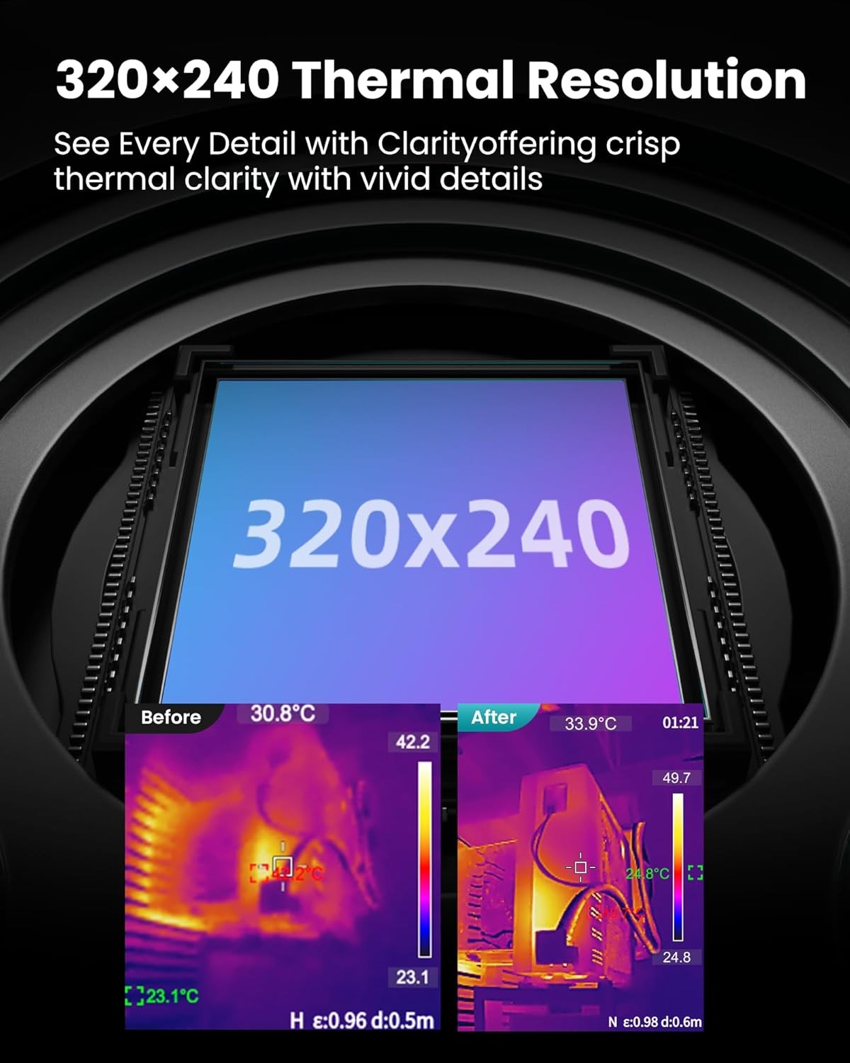Mileseey Thermal Imaging Camera 320 × 240 IR Resolution 50 HZ Infrared Camera