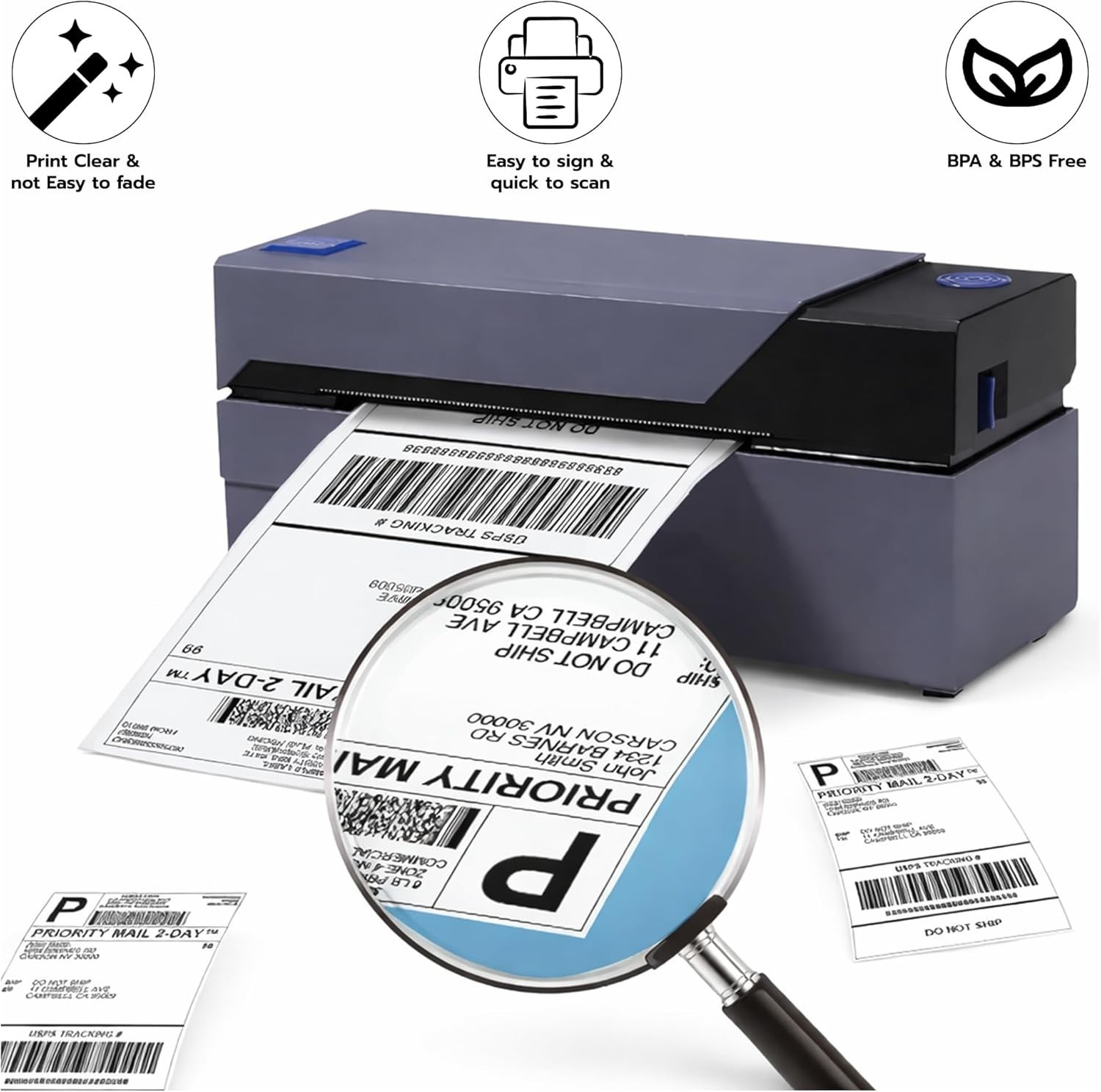 4×6 Fanfold Direct Thermal Shipping Label 1000 Stack Water & Oil Resistant New