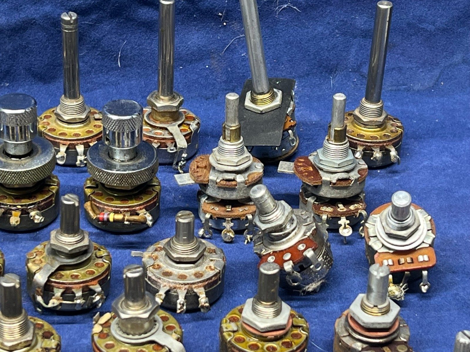 Variable Resistors ~ Assorted vintage potentiometers ~ Used & untested x 64