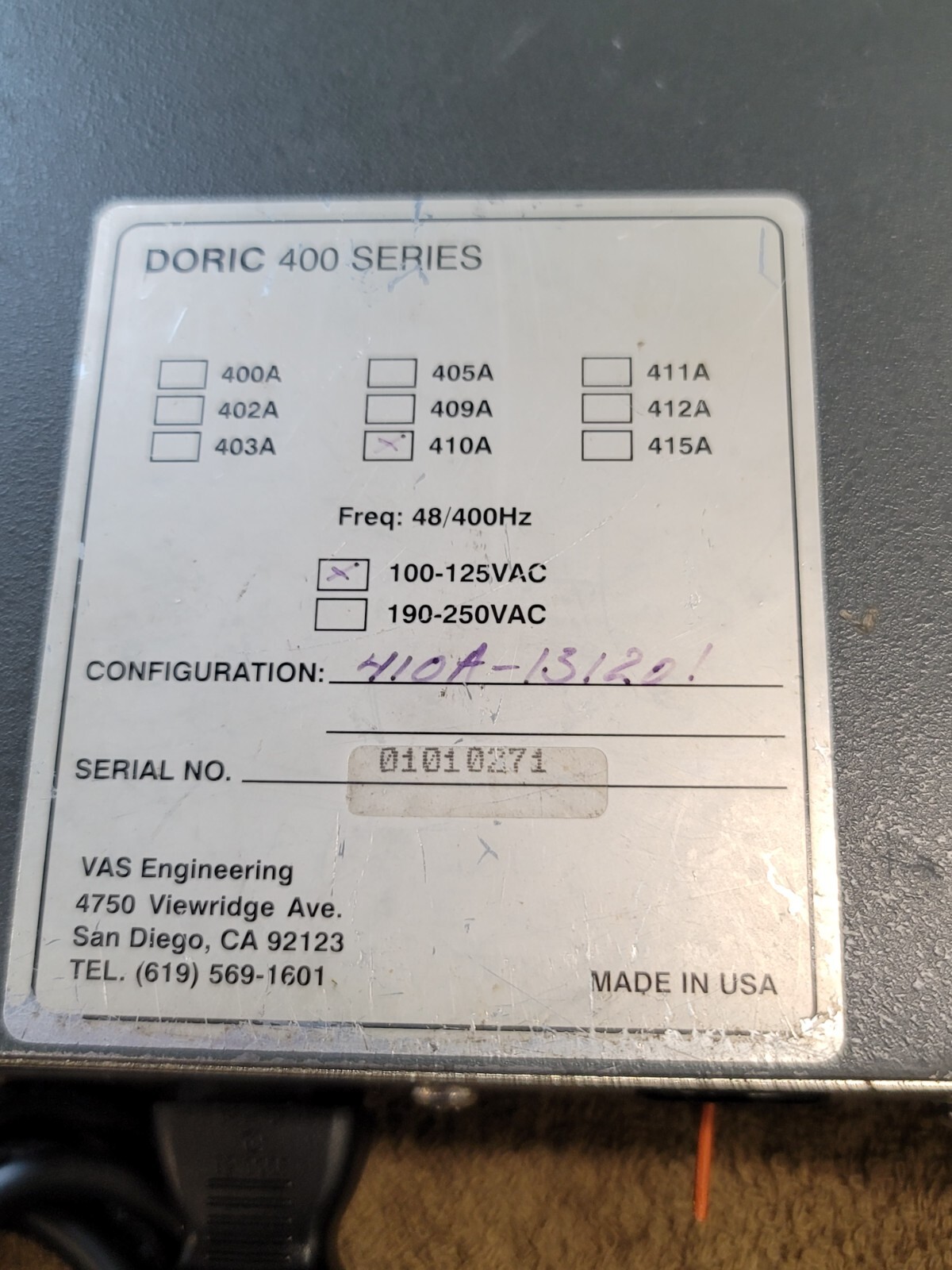2 VAS Engineering Doric 400 Series 410A 100-125VAC Digital Temperature Indicator