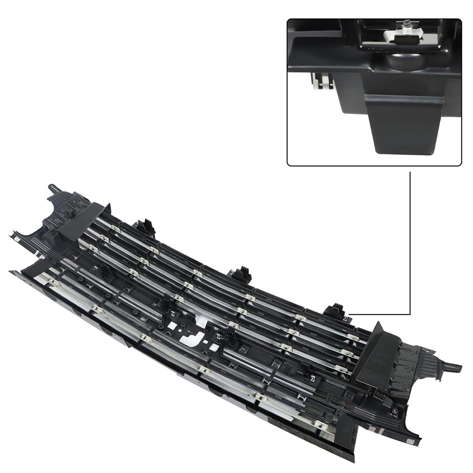 Black Front Upper Grille 4pcs Chrome Trim Tahoe Suburban 2021 2022