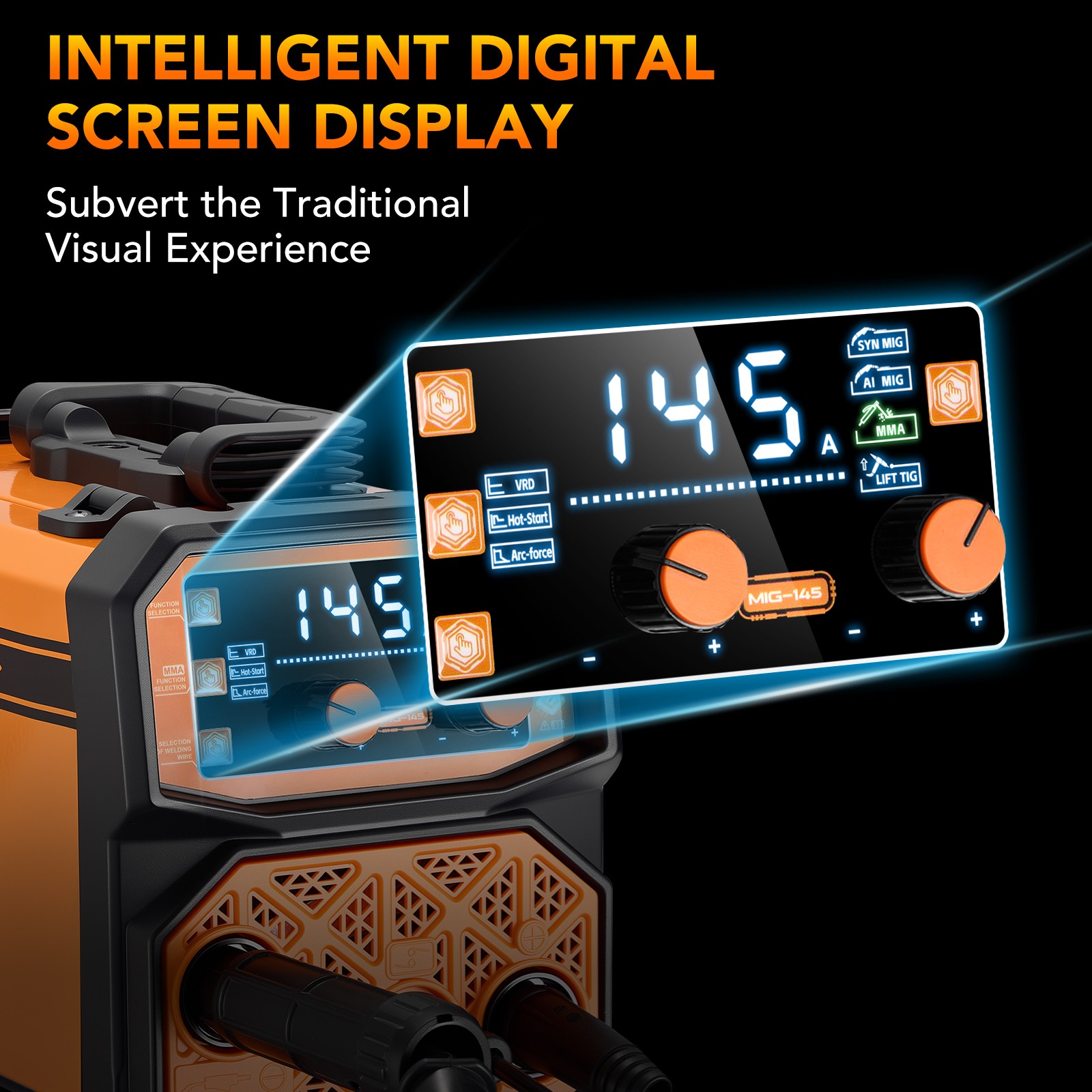 110V Digital MIG Welder 3 Functions Gasless Flux Core Stick Lift TIG Welding