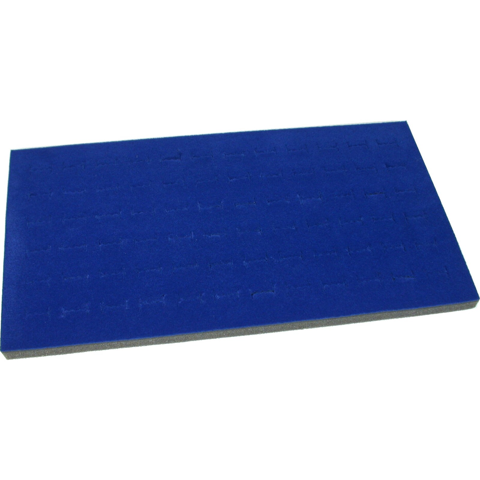 Black Jewelry Case (2xMetal Clasps & Removable Lid) w/ Blue 72-slot Foam Insert