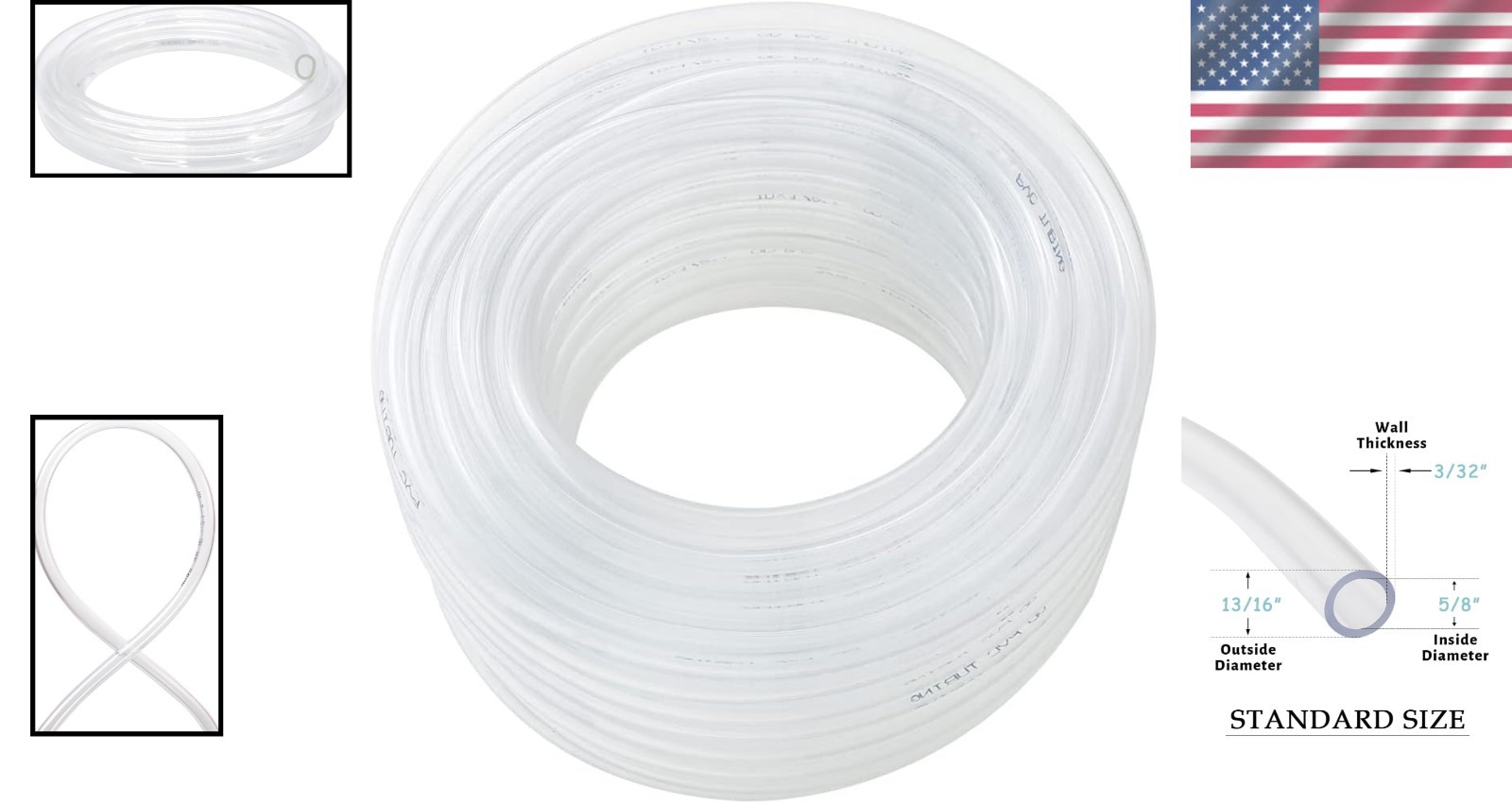 Durable 50ft Clear Vinyl Hose – UV Resistant, Easy to Install, Multi-Purpose Use