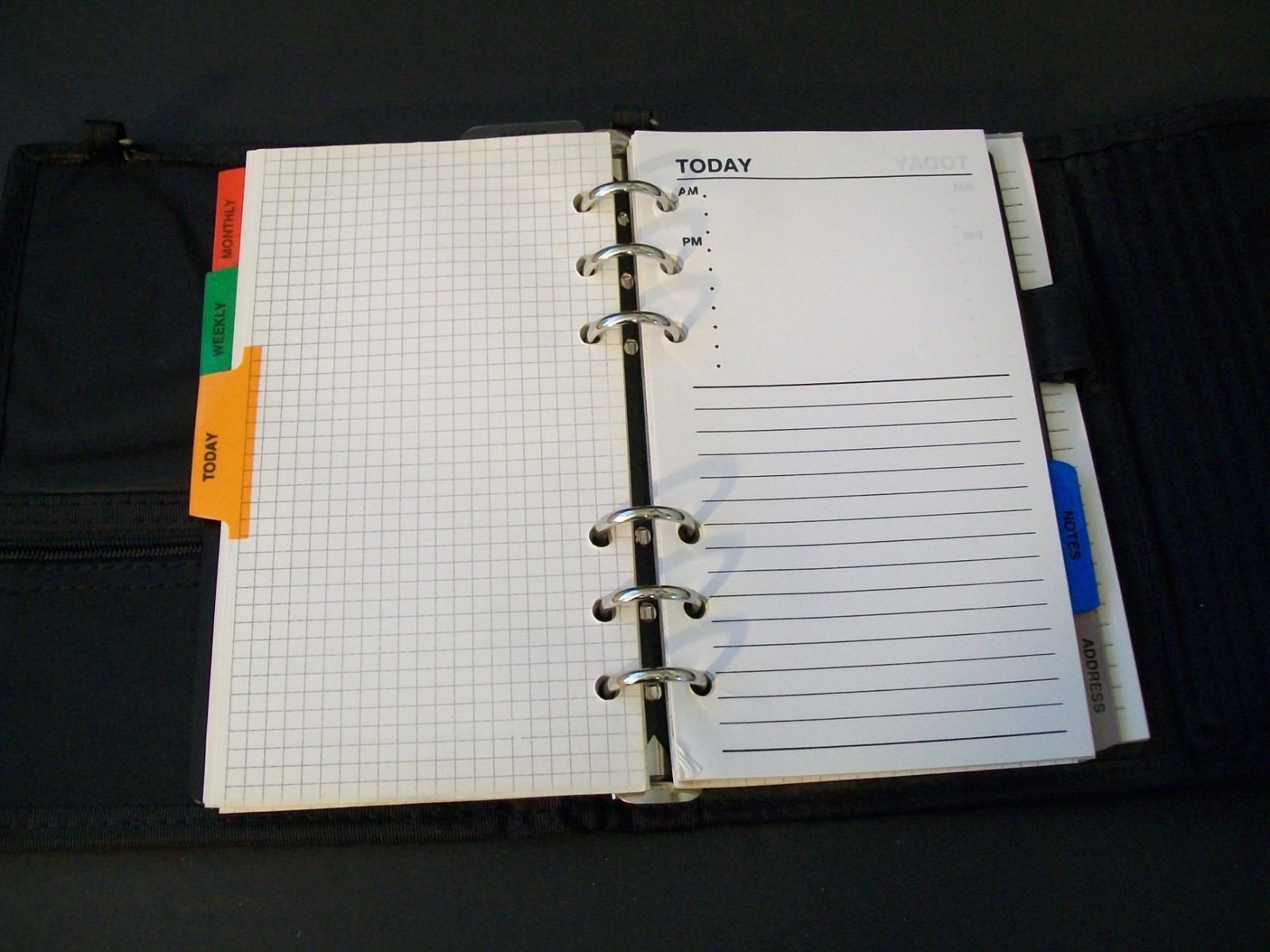 Vintage Brown Nylon Planner 6 Ring Organizer With Pockets 5.75in x 7.5in
